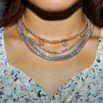 Tennis Chain Factory - 4mm Iced Out Choker Prong Cuban for Men