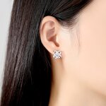 Diamond Spin Female Earrings Factory - Daily Gift Zircon Prong Setting Brass