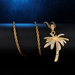 Brass Palm Tree Pendant Manufacturer - Iced Out Trend for Men Hip Hop