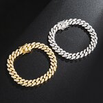Brass Cuban Chain Bracelet Manufacturer - 10mm 18k Gold Plated Iced Out