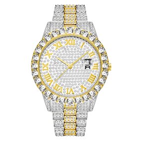 Iced Out Crystal Watches Manufacturer - Stainless Steel Roman Numerals