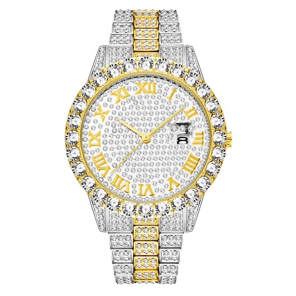 Iced Out Crystal Watches Manufacturer - Stainless Steel Roman Numerals