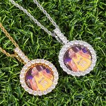 Hip Hop Custom Circle Picture Necklace Factory - Iced Cubic Zirconia Round Photo