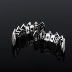 Mouth Grillz Factory - 14K White Gold Plated Iced Cubic Zirconia Teeth