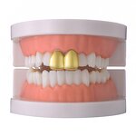 Double Caps Grillz Manufacturer - Two Teeth Top Hip Hop for Men Rapper