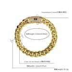 Hiphop Cuban Bracelet Necklace Manufacturer - 6-14mm 18k Gold Plated Stainless Steel