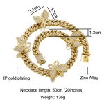 Butterfly Necklace Jewelry Set Factory - 13mm Alloy Choker Bracelet Hip Hop
