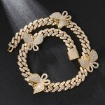 Gold Plated Cuban Butterfly Necklace Manufacturer - 8mm Iced Out for Women