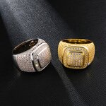 Brass Square Ring Manufacturer - Iced Out for Men Hip Hop Fashion Jewelry