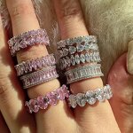 Rhodium Rose Gold Plated Ring Manufacturer - Iced Out 5A CZ Zircon Baguette