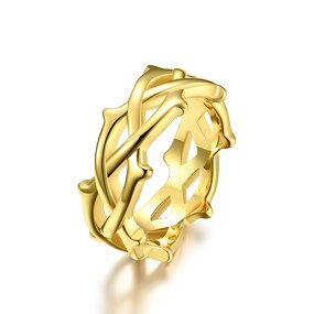 Gothic Stainless Steel Ring Factory - Gold Plated Crown of Thorns for Men