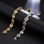 Stainless Steel Coffee Beans Bracelet Factory - 8-13mm Link Chain for Men Fashion
