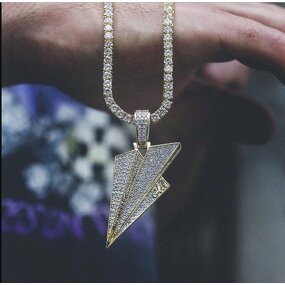 Brass Paper Plane Pendant Manufacturer - Iced Out Trend for Men Hip Hop
