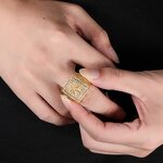 Stainless Steel Weed Maple Leaf Ring Factory - Iced Out Hip Hop for Men