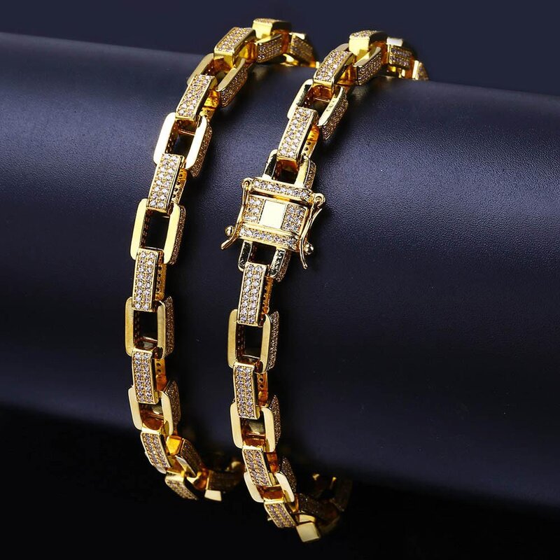 Zircon Cuban Link Chain Manufacturer - 7mm Choker Box Tennis Chain
