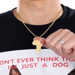 Stainless Steel Africa Map Pendant Manufacturer - Hip Hop Necklace for Men