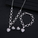 Eco-friendly Hip-hop Jewelry Set Factory - Iced Out Heart Pendant Necklace Bracelet