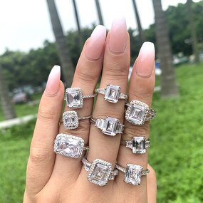 925 Sterling Silver Engagement Ring Factory - Iced Out CZ Cubic Zirconia