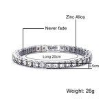 Single Row Rhinestone Bracelet Manufacturer - 5mm Iced Out Tennis Charm Hip Hop