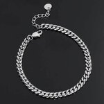 Hip Hop Gold Plated Anklet Factory - 6-8mm Stainless Steel Miami Adjustable