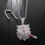Brass Dog with Needle Pendant Factory - Iced Out Trend for Men Hip Hop