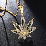 18k Gold Plated Maple Leaf Pendant Factory - Iced Out Hip Hop for Men