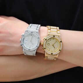 Hip Hop Watches Manufacturer - Micro Pave Iced Out Rhinestones Quartz