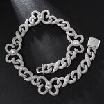 Iced Out Miami Cuban Butterfly Necklace Factory - 15mm Gold Silver Chain