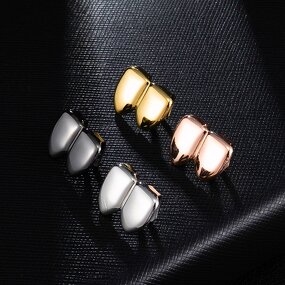 Double Caps Grillz Manufacturer - Two Teeth Top Hip Hop for Men Rapper