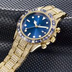 Quartz Watch Factory - Hip Hop Style Light Blue Purple Crystal Iced