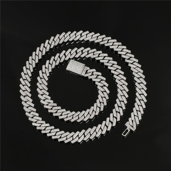 Hip Hop Jewelry Prong Cuban Chain Set Factory - 10mm Diamond Prong 18K Gold