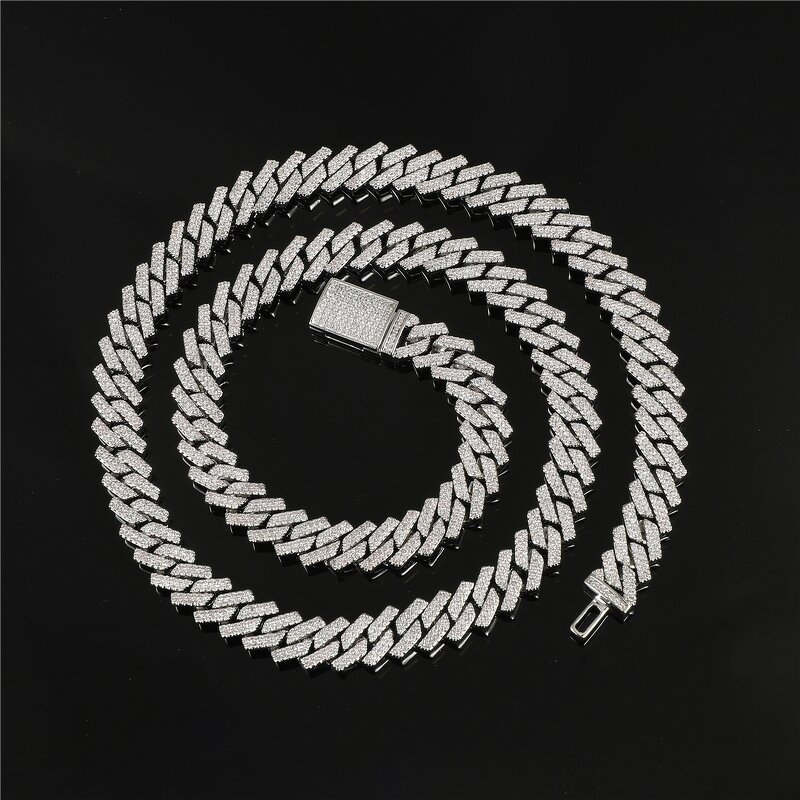 Hip Hop Jewelry Prong Cuban Chain Set Factory - 10mm Diamond Prong 18K Gold