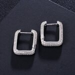 Hip Hop Jewelry Hook Earring Manufacturer - Zircon Square Gold Plated Stud