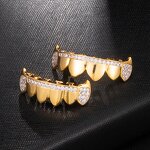 Hip Hop Grilzs Teeth Grillz Factory - CZ Stone Men Golden Tooth Popular