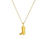Dainty Cowgirl Charm Necklace Factory - Stainless Steel 18k Gold Plated Engraved