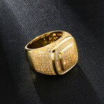 Brass Square Ring Manufacturer - Iced Out for Men Hip Hop Fashion Jewelry