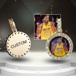 Hip Hop Custom Circle Picture Necklace Factory - Iced Cubic Zirconia Round Photo