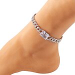 Summer Icy Pink Diamond Anklets Manufacturer - Rose Gold Cuban Heart Gemstone