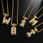 Hip Hop Jewelry Alphabet Pendant Manufacturer - Iced Out CZ A-Z Single Crown Bail