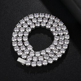 Tennis Chain Factory - 4mm Iced Out Choker Prong Cuban for Men