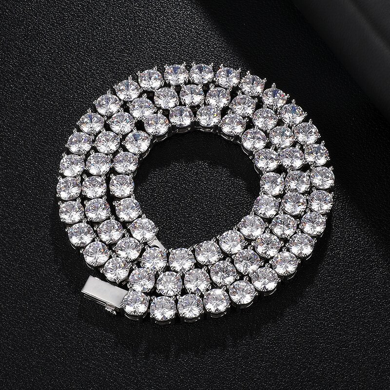 Tennis Chain Factory - 4mm Iced Out Choker Prong Cuban for Men