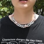Hip Hop Jewelry Two Tone Cuban Chain Factory - 16mm Eye Clasp Choker Necklace