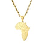 Stainless Steel Africa Map Pendant Manufacturer - Hip Hop Necklace for Men