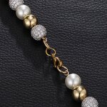 Imitation Pearl Chain Hip Hop Set Manufacturer - Gold Plated Iced Out Diamond