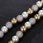 Imitation Pearl Chain Hip Hop Set Manufacturer - Gold Plated Iced Out Diamond