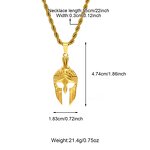 Fashion Spartan Pendant Necklace Factory - PVD Gold Plated 316L Stainless Steel