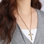 Waterproof Cross Pendant Necklace Manufacturer - PVD Gold Plated 316L Stainless Steel