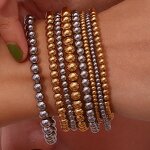 Fashion Beaded Bracelets Factory - Non Tarnish Gold Filled 3-5mm Bead for Women