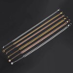 Hip Hop Gold Plated Anklet Factory - 6-8mm Stainless Steel Miami Adjustable