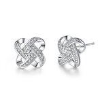 Diamond Spin Female Earrings Factory - Daily Gift Zircon Prong Setting Brass